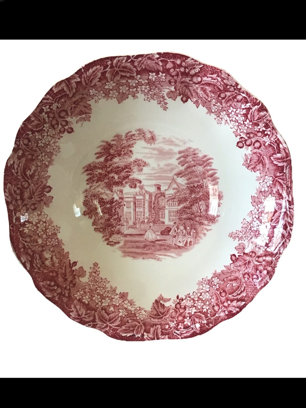 Vintage J&G Meakin Romantic England Red & White Bowl England